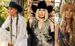 Galisteu arrasa na composição de looks para a semana de A Fazenda 14, mas os penteados são um show à parte! Sempre muito bem pensados para harmonizar com os figurinos, a loira tem parceria com o hairstylist das famosas Thiago Fortes, um verdadeiro mestre em cabelos. A dupla escolhe acessórios, estilos e transforma os fios no foco principal do visual. Relembre alguns dos melhores penteados!