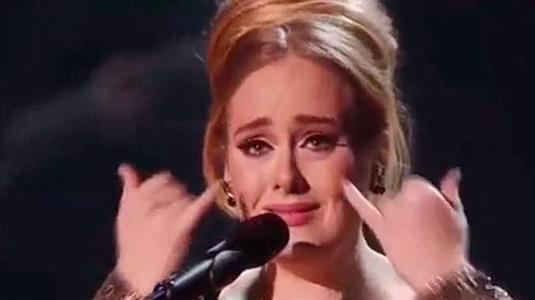 Fã que perdeu a esposa faz Adele cair no choro no meio do show  (Reprodução )