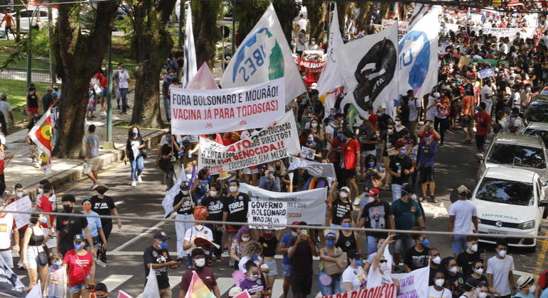Manifestações deste sábado acontecem em várias capitais, como Belém (PA)