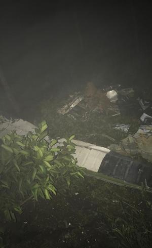 Aeronave ficou destruída após o acidente