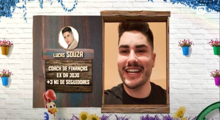 Lucas Souza23 anosCoach de finanças e ex de Jojo TodynhoNasceu em Passos (MG)Vive em Curitiba (PR)Ficou conhecido pelo relacionamento com Jojo Todynho, campeã de A Fazenda 12. Atualmente, trabalha como coach de finanças, além de ser influenciador digital