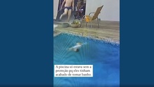 Vídeo: bebê entra em piscina e é salva pelo pai, após alerta do irmão