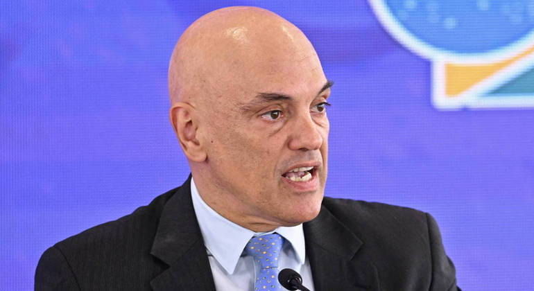 Ministro Alexandre de Moraes, durante coletiva de imprensa na sede do TSE