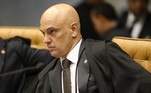 In this file photo taken on April 04, 2018 Brazilian Supreme Court judge Alexandre de Moraes is pictured during a session to rule on whether former president Luiz Inacio Lula da Silva should start a 12 year prison sentence for corruption, potentially upending this year's presidential election, at the Supreme Court in Brasilia. Brazilian President demanded the Senate to open an impeachment process against Supreme Court judge Alexandre de Moraes on August 20, 2021, amid increasing tensions between the two powers. Victoria Silva / AFP