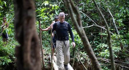Dom Phillips na aldeia Maloca Papiú, Roraima, em 16 de novembro de 2019 