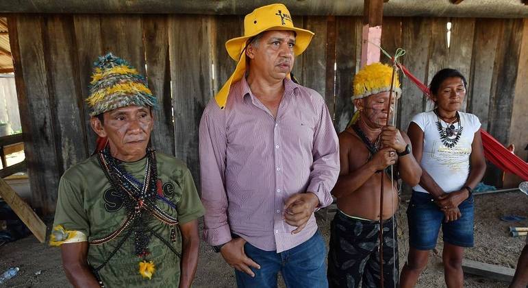 Garimpeiros conversam com a AFP após um protesto em Itaituba, Pará, em setembro de 2019