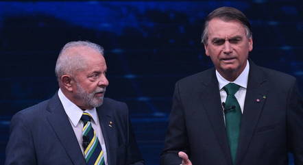 Lula e Bolsonaro no debate da Band