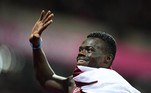FILES) In this file photo taken on August 08, 2017, Qatar's Abdalelah Haroun reacts after coming third in the final of the men's 400m athletics event at the 2017 IAAF World Championships at the London Stadium in London. Qatari 400m World Championships bronz medalist runner Abdalelah Haroun has died today at the age of 24, the Qatar Olympic Committee announced.
Jewel SAMAD / AFP