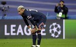 Neymar durante a derrota do Paris Saint Germain para o Real Madrid pela Liga dos Campeões da Europa