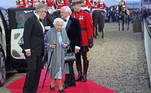Elizabeth 2ª chega para o 'Galope para a História', evento do Jubileu de Platina, no Castelo de Windsor, em maio deste ano