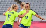 Pelo grupo G, a seleção da Suécia venceu por 3 a 0 os Estados Unidos, que são considerados a principal seleção do futebol feminino, tendo conquistado quatro medalhas de ouro em seis Olimpíadas