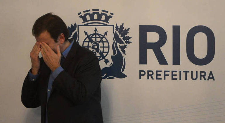 O prefeito Eduardo Paes no Palácio da Cidade, no Rio de Janeiro
