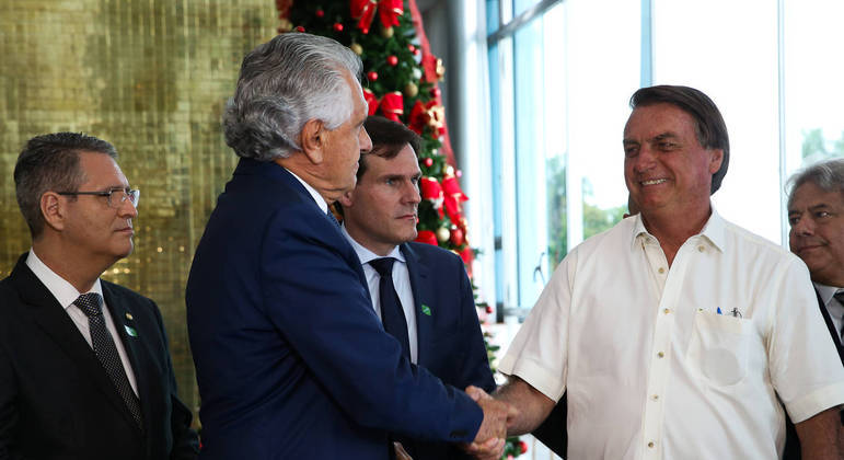 Ronaldo Caiado e Jair Bolsonaro no Palácio da Alvorada em 2021
