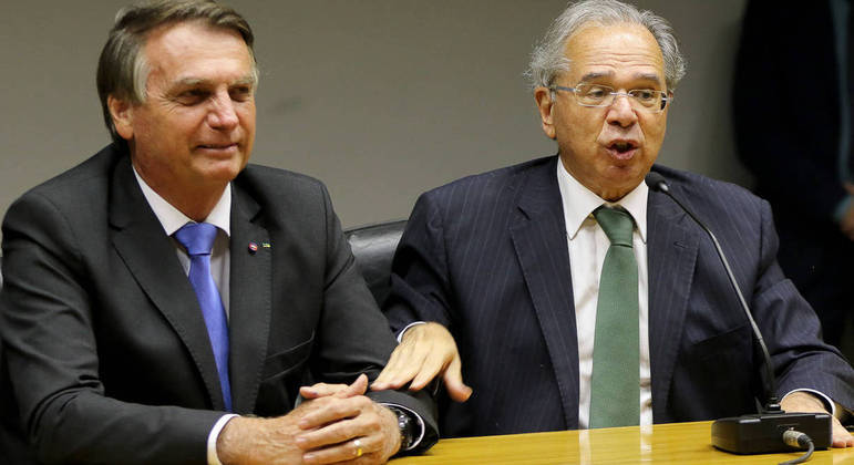 O presidente da República, Jair Bolsonaro, e o ministro da Economia, Paulo Guedes