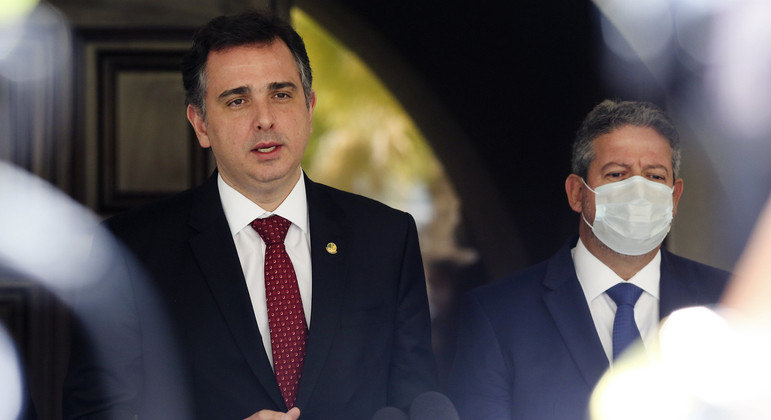 Os presidentes do Senado, Rodrigo Pacheco (PSD-MG), e da Câmara dos Deputados, Arthur Lira (PP-AL)