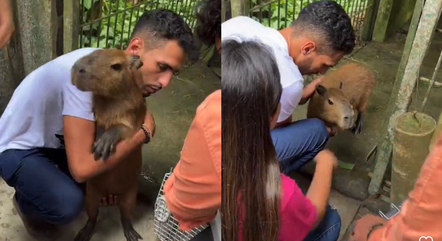 Agenor Tupinamb se reencontra com a capivara Fil e leva o animal para casa