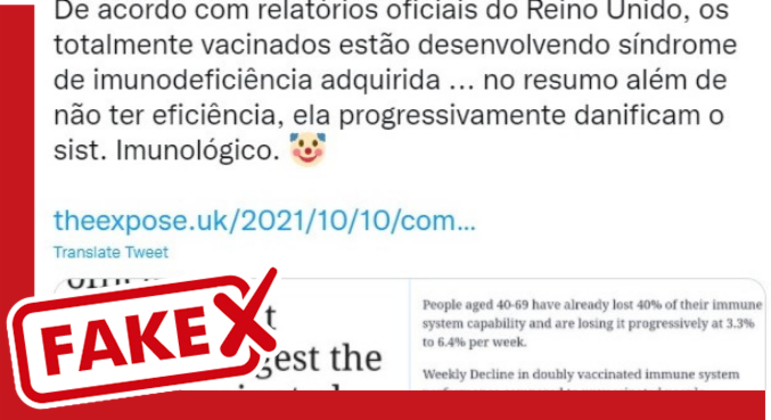 É falso que as vacinas do coronavírus podem passar AIDS