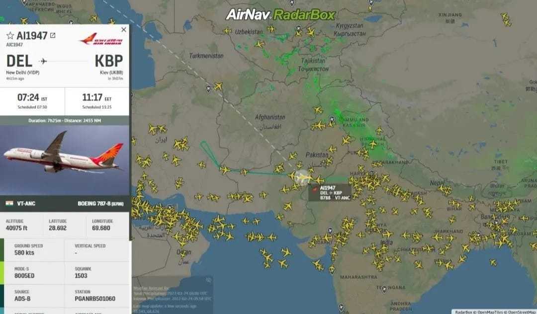 Air India: voo que iria para Kiev retornou a Délhi após conflito na Ucrânia