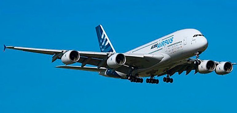 Airbus A380 - 970 km/h - É o maior avião do mundo, com capacidade para 853 passageiros, em três diferentes classes. Tem autonomia de 15.700 km.