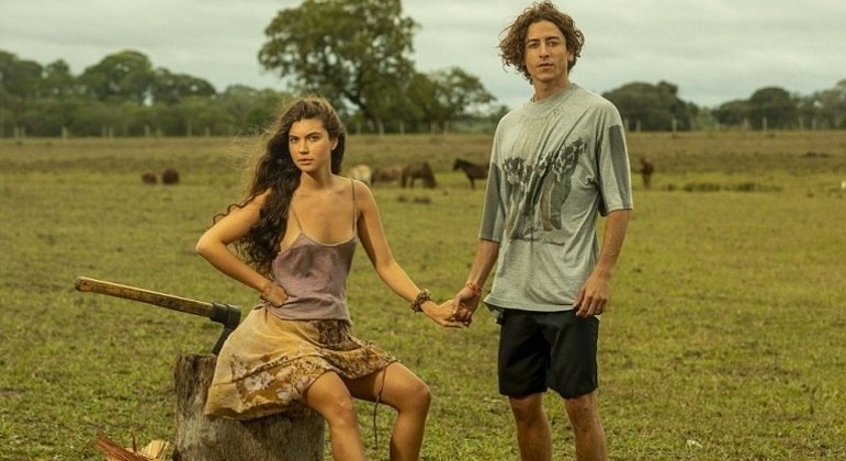Alanis Guillen e Jesuita Barbosa nos bastidores do remake de “Pantanal”