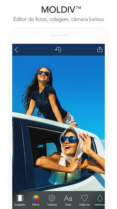 Além dos efeitos, filtros e colagens, o Moldiv tem opções de câmera profissional, aperfeiçoamento de selfie e montagem de fotos como se fosse uma revista. O aplicativo já foi baixado mais de 5 milhões de vezes na Play Store.