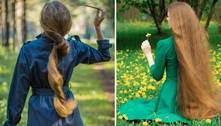 'Rapunzel' russa impressiona com 1,30 m de cabelo: 'Insetos sempre ficam presos nos fios'