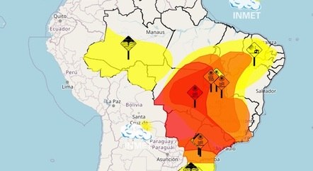 Alerta vermelho atine nove estados