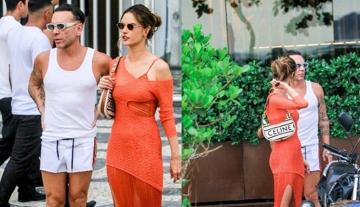 Ainda em Ipanema, ela saiu para passear com o youtuber Matheus Massafera usando um vestido laranja rendado, de ombro caído, sandália e óculos de sol. Mas o grande destaque do look foi a bolsa de R$ 14 mil. O acessório, da grife francesa Celine, que faz parte do segmento de moda de alto luxo, é branco, tem acabamento dourado, alça removível e o nome da marca estampado em preto