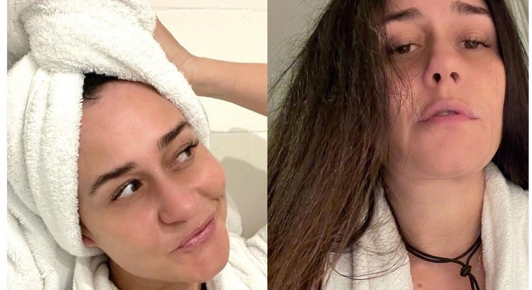 Alessandra Negrini mostrou toda sua beleza ao posar com a cara limpa após banho