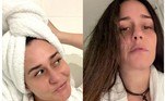 Em outros cliques, Alessandra encantou seus seguidores ao surgir sem maquiagem quando saiu do banho. Nas fotos, a atriz aparece bem relax de roupão e o cabelo molhado