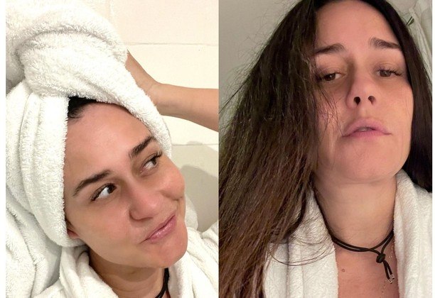 Em outros cliques, Alessandra encantou seus seguidores ao surgir sem maquiagem quando saiu do banho. Nas fotos, a atriz aparece bem relax de roupão e o cabelo molhado