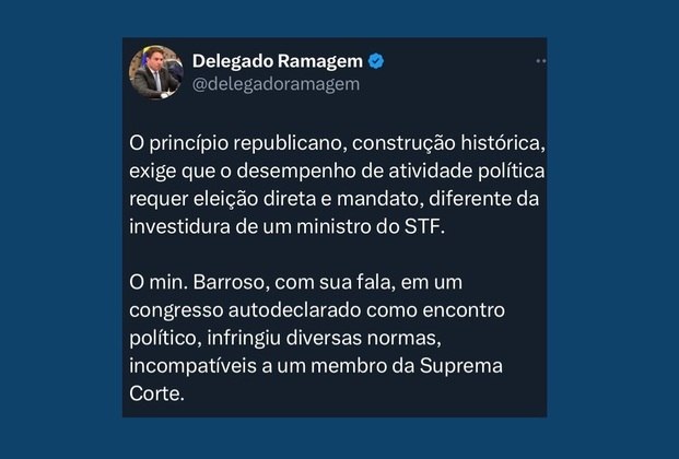 Aliados criticam fala do Ministro Barroso durante evento estudantil