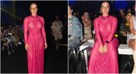 Aline Mineiro com o vestido de renda