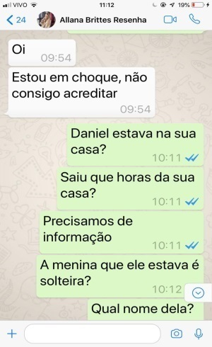 Allana fala com mãe de Daniel