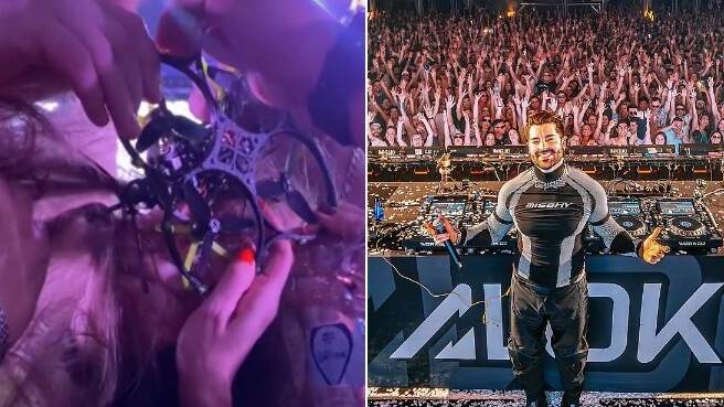 Drone cai durante show de Alok em Santa Catarina e fica preso no cabelo de fã