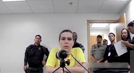 Amanda Partata Mortoza durante audiência de custódia
