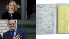 Caderno com detalhes inéditos do caso Johnny Depp e Amber Heard vai a leilão por R$ 70 mil 