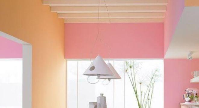 ambientes podem ficar mais alegres com as pinturas de casas laranjas e rosa