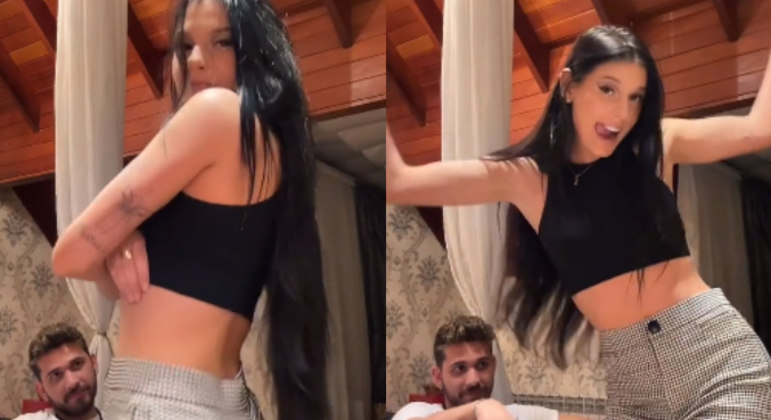 Em um vídeo publicado nas redes sociais, Mioto babou ao admirar a boiadeira. Ela dançou a música Que Tal, de Marina Sena, e o sertanejo apareceu admirando a amada ao fundo. 