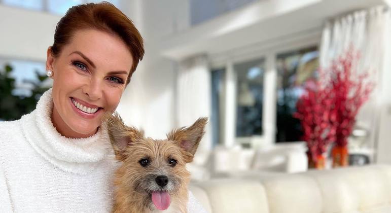 Ana Hickmann mostra o antes e depois de Joaquim, cachorro que encontrou no meio de uma estrada