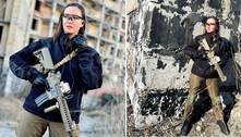 Ex-miss Ucrânia posa com armas e chama civis para se unir a Exército:  'Nós venceremos' 