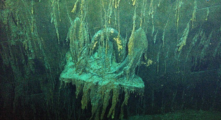 Câmera de alta definição fez registros da âncora do Titanic no fundo do mar