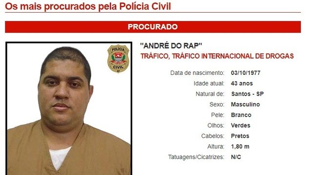 André do Rap não foi mais encontrado depois de sair de penitenciária no interior de SP
