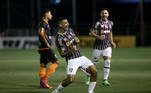 André, do Fluminense, comemorando gol da vitória por 1 a 0 sobre o Nova Iguaçu