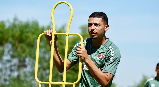 André, do Fluminense, em treino para a disputa do Cariocão 2022