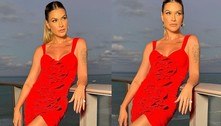 Andressa Suita usa look vermelho de mais de R$ 27 mil em show de Gusttavo Lima em Miami
