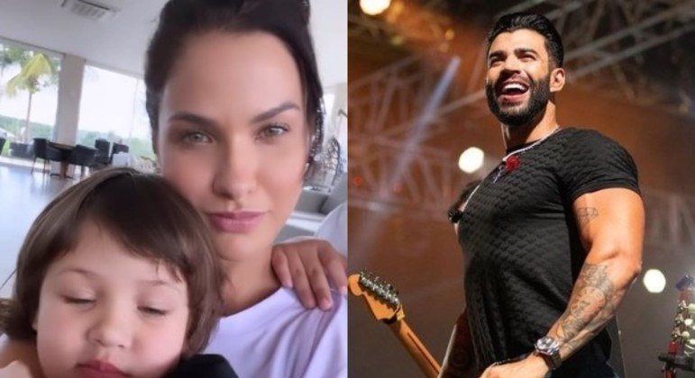 Influenciadora compartilhou um vídeo ao lado dos herdeiros e disse que o cantor segue isolado