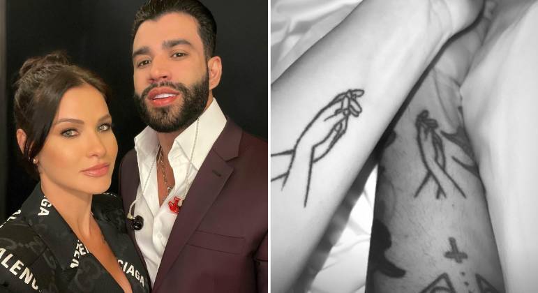 Andressa Suita e Gusttavo Lima exibem nova tatuagem do casal
