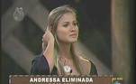 Andressa foi parar na Roça na quarta semana do reality e enfrentou Mateus Rocha e Igor Cotrim. Apesar de ter declarado que gostaria de ficar mais por não ter mostrado tudo o que queria, ela foi eliminada
