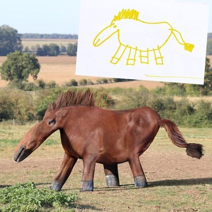 Essa divertida misturinha entre cavalo e tamanduá foi criada por uma menina de 6 anos, chamada Beatrice